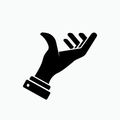 Palm Hand Icon.Raising Hands Icon. Getting, Receiving - Vector Logo Template. 