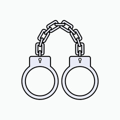 Handcuff Icon. Criminal, Guilty Person. Manacle Symbol When Arrested - Vector.