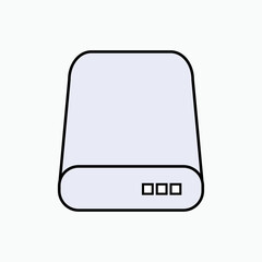 Hard Disk Icon. Computer Device Element. 