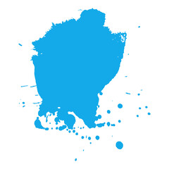 Obraz premium soft blue ink splash brush drop