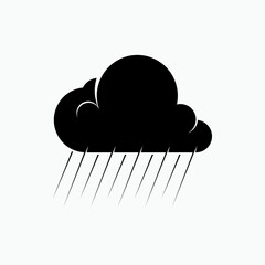 Hard Rain Icon. Extreme Weather Symbol - Vector.