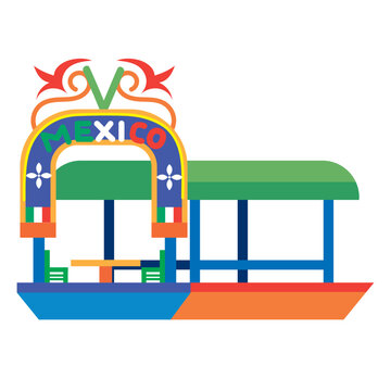 mexico xochimilco trajinera illustration
