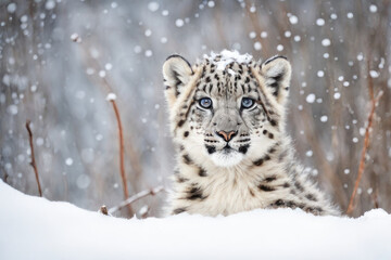 Fototapeta premium wildlife photography of a snow leopard