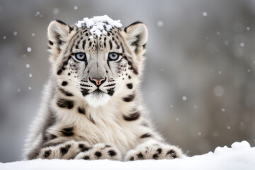 wildlife photography of a snow leopard