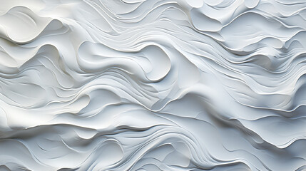 Obraz premium wave pattern white paper texture - Generative AI