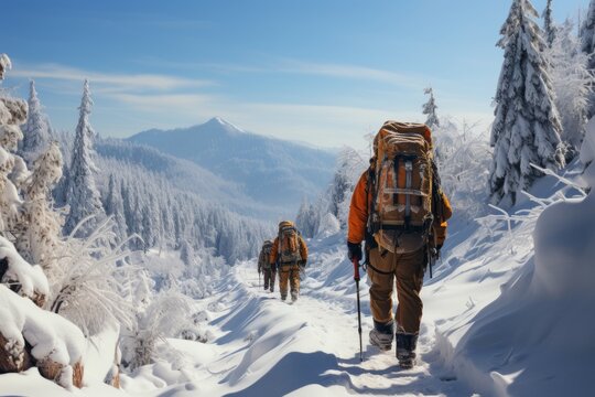 Winter mountain walk