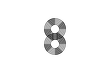 Logo 8 Letter monogram parallel line, number Design Template.