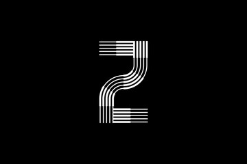 Logo Z Letter monogram parallel lines shapes, Alphabet Design Template.