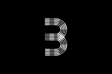 Logo 3 Letter monogram parallel line, number Design Template.