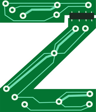 Circuit Board Letter Z