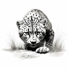 Crouching Cheetah illustration