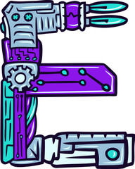 Machine Alphabet Letter E