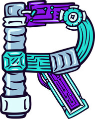 Machine Alphabet Letter R