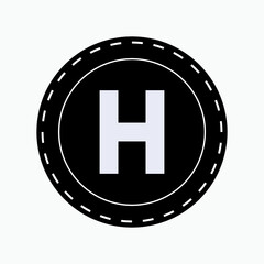 Helipad Icon. Heli Landing Area Symbol - Vector.