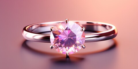 a diamond ring with light reflecting off of its facets, generative AI
