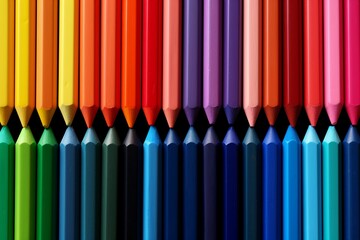 background colors rainbow crayons Box colourful school art colours draw drawing wax coloured colouring supply many-coloured creative creativity elementary kindergarten crayola - obrazy, fototapety, plakaty