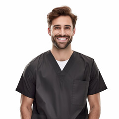 Handsome dentist or nurse isolated on white background