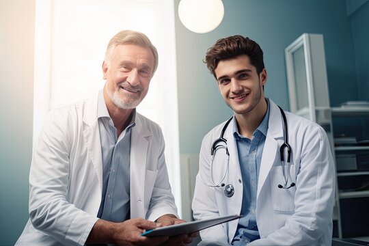 hospital meeting man young doctor smiling  doctor patient medicine man clinic health care clipboard meeting talking smiling hospital health healthy care diagnosis people person indoor