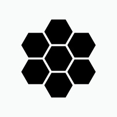 Honey Bee Hive Icon. Hexagon Symbol .