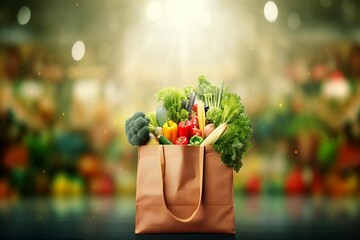 background blur vegetables filled bag shopping reusable friendly eco ecology supermarket light food potato fresh vegetable isolated nourishment organic healthy vegetarian yellow harvest root - 670313375