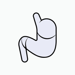 Hull Icon. Digestive Element, Human Internal Organ Symbol - Vector.  