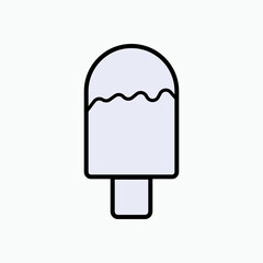 Ice Cream Icon. Symbol of Soft Frozen Food Made with Sweetened and Flavored Milk Fat.