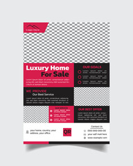 Unique flyer design, real estate property sale flyer template, modern flyer design