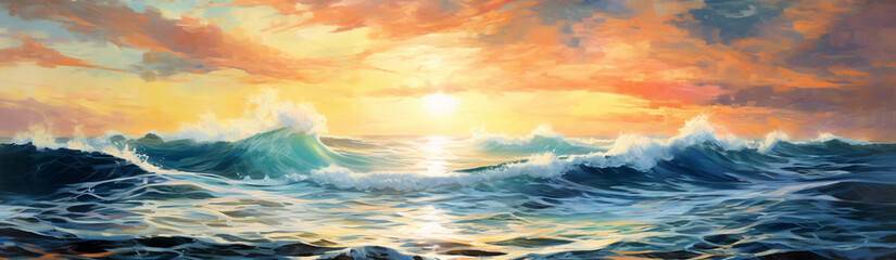 Obraz premium Retro Ocean Weaves Website Banner