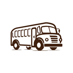 Logo of bus icon school bus vector isolated transport bus silhouette design