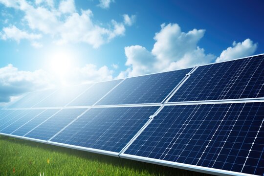 panel solar energy electric sky grass green ecology alternative background blue mobile phone change clean clear cloud electrical electricity environment equipment field fuel future global