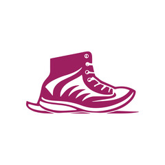 Logo of shoe icon school boot vector isolated sport shoes silhouette design for lady