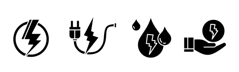 Energy icon vector. Black color icon illustration design. Stock vector.