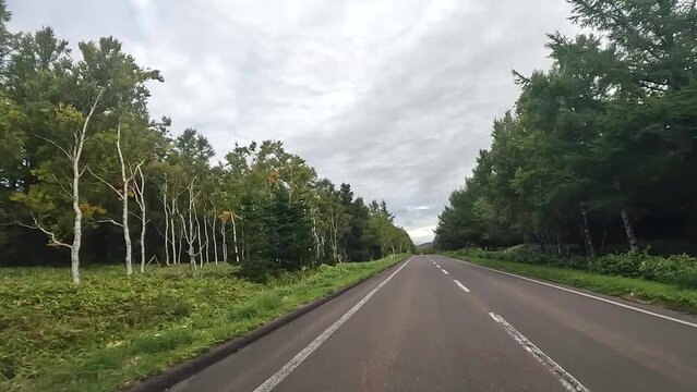 道道93号・車載動画・4倍速（北海道・斜里町）