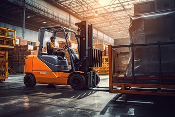 outdoors truck warehouse cargo putting forklift moving loading chemical cement machine shipping men at work loader driver operator lift accident pallet stacking equipment industry