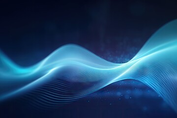 concept corporate effect gital light blue background technology wave abstract beautiful fractal geometric tech intelligence elegant simple particle bright cyberspace surface wire pulse