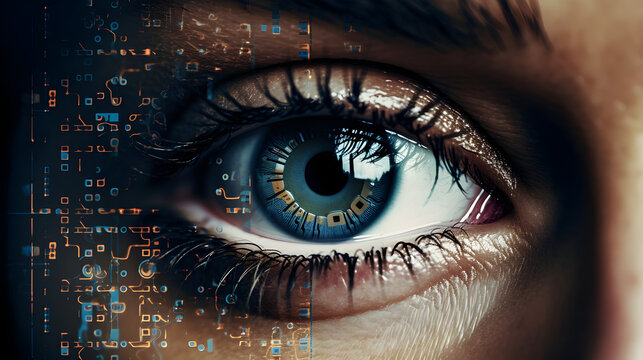 science eye, vision analysis, biology focus