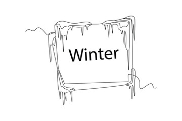 Continuous one line drawing Winter activities. Winter concept. Doodle vector illustration.