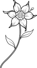 Obraz premium Daffodil flower outline illustration