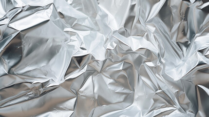 Photo of folded aluminum foil, textured - obrazy, fototapety, plakaty