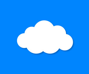 Cartoon illustration design of white clouds on a blue background