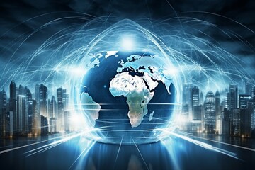 series concepts business global concept internet best map cyberspace abstract background blue commerce company connect continent corporation datum digit digital electronic future futuristic