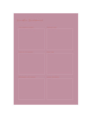 semester dashboard planner.  Minimalist planner template set. Vector illustration.	