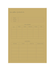 semester schedule planner. Minimalist planner template set. Vector illustration.	