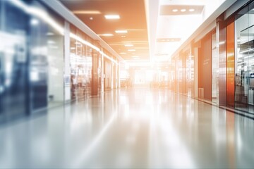 Fototapeta premium concept business backdrop background effect bokeh defocused store department interior hall retail blurred corridor mall shopping blur abstract shop light office inside city market