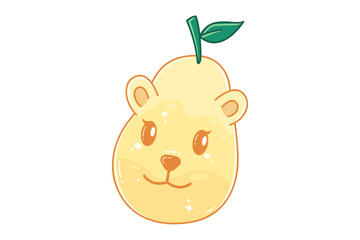 Cute Pear Cartoon Character Design