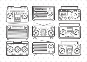 Sound Box Clipart SVG Cut File | Speakers Svg | Speaker Box Svg | Speaker Boombox Svg | Bundle | Eps | Dxf | Png