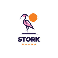 Stork modern logo vector