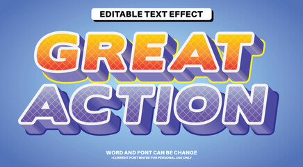 Unique Fully Editable 3D Text Effect - Great Action