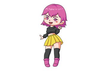 Cute Little Girl Cartoon Character Design