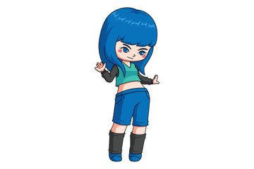 Cute Little Girl Cartoon Character Design